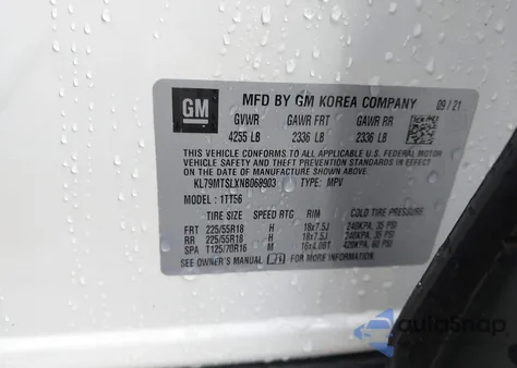 2022 Chevrolet Trailblazer Fwd Rs from USA, damaged, VIN KL79MTSLXNB068903